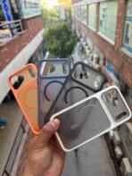 Premium Dotted Matte MagSafe Case for iPhone 17 Pro Max & iPhone 16 Pro Max – Metal Buttons Shockproof Slim Cover