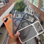 Premium Dotted Matte MagSafe Case for iPhone 17 Pro Max & iPhone 16 Pro Max – Metal Buttons Shockproof Slim Cover