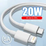 Original Quality 1M iPhone 20W Cable | USB-C PD Charging Cable | Fast Charging Cable for iPhone | C type to 8-Pin Connector Cable for iPhone | Type C to 8-Pin Connector Cable Compatible for iPhone 8/ X/ 11/ 12/ 13/ 14 / Pro Max/ iOS Devices